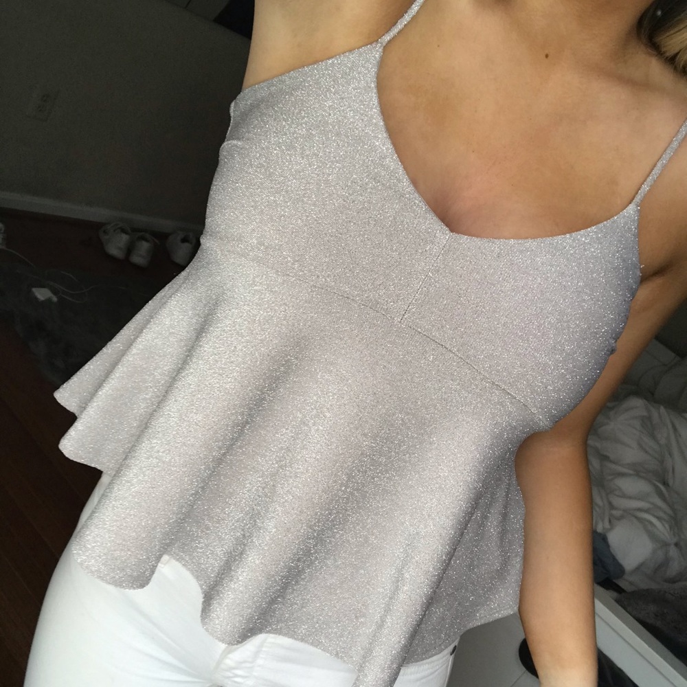 light purple sparkly tank top